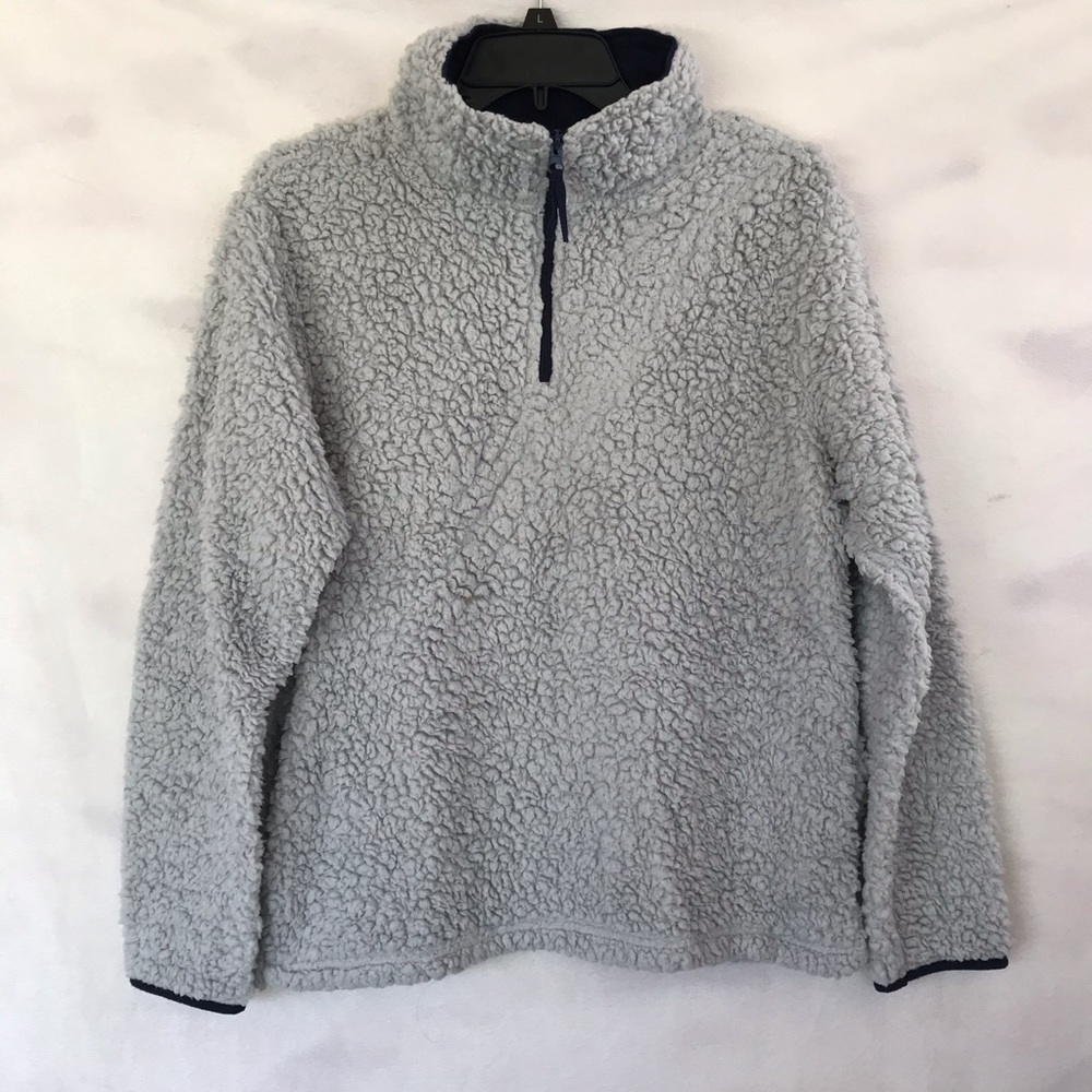 Feathers Faux Sherpa Quarter Zip Sweater